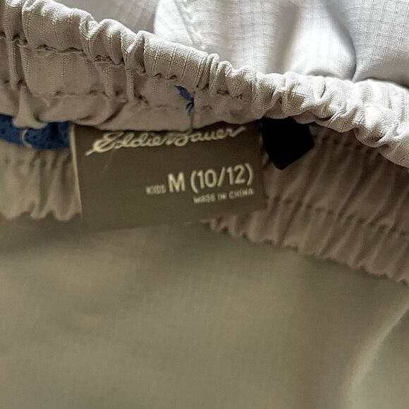 NWOT! Big Boys Eddie Bauer Grey and Blue Swim Trunks. Size Medium 8/10. - Picture 5 of 5